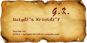Gulyás Kristóf névjegykártya